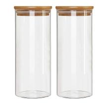 Kit 2 Potes Borossilicato Hermético Tampa Bambu 1800ml Class Kit 2 Potes Borossilicato Hermético Tampa Bambu 1800ml Class