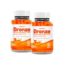Kit 2 Potes Bronze Skin Betacaroteno Suplemento Alimentar Natural Óleo de Cenoura Natunectar 120 Capsulas