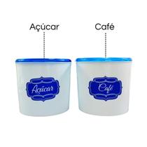 Kit 2 Potes Café e Açúcar com tampa