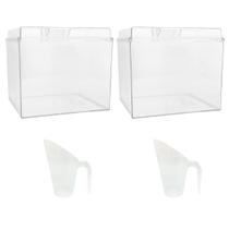 Kit 2 Potes Cereais Quadrado com Tampa 3,3lts+ Conchas 300ml