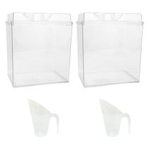 Kit 2 Potes Cereais Retangular c/ Tampa 1,5l+ Conchas 300ml