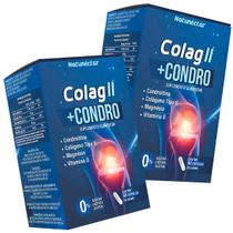 Kit 2 Potes Colag II + Condro Suplemento Alimentar Natural 120 Capsulas Colágeno Tipo 2 100% Puro Vitamina Original Premium - Natunectar