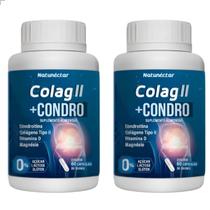 Kit 2 Potes Colag II + Condro Suplemento Alimentar Natural 120 Capsulas Colágeno Tipo 2 100% Puro Vitamina Original Premium Kit 2 Potes Colag II + Condro Suplemento Alimentar Natural 120 Capsulas Colágeno Tipo 2 100% Puro Vitamina Original Premium