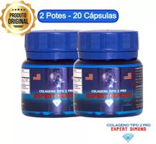 Kit 2 Potes Colágeno Tipo 2 Pro - 20 Cápsulas - Natural - Expert