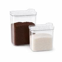 Kit 2 Potes com Tampa Hermética Ideal para Café Açúcar Grãos Kit 2 Potes com Tampa Hermética Ideal para Café Açúcar Grãos