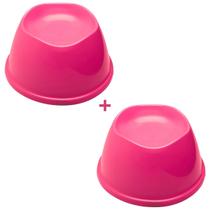 Kit 2 Potes Comedouro Tigela Vasilha Alto Elevado Gato Pet