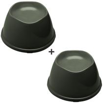 Kit 2 Potes Comedouro Tigela Vasilha Alto Elevado Gato Pet