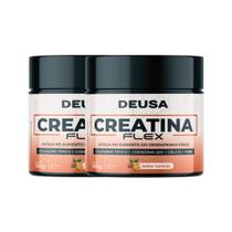 Kit 2 Potes Creatina Senior Flex Deusa 180g Com Colágeno Tipo II, HMB, Coenzima Q10, Cálcio Suplemento Alimentar Sabor Tangerina