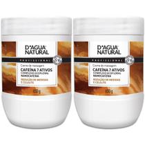 Kit 2 Potes Creme De Massagem Corporal Dagua Natural Cafeína 7 Ativos 650g Redução de Medidas e Celulite