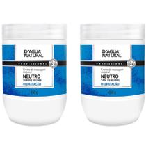 Kit 2 Potes Creme De Massagem Corporal Dagua Natural Neutro 650g Sem Perfume Hidratação