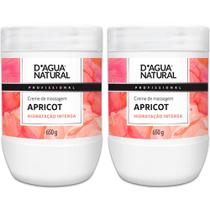 Kit 2 Potes Cremes de Massagem Dagua Natural Apricot 650g Hidratação Intensa
