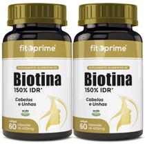 Kit 2 potes de Biotina 45mcg 150% IDR 60 Cápsulas Fitoprime