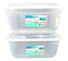 Kit 2 Potes De Geladeira E Microondas 4l Quadrado C/ Tampa Kit 2 Potes De Geladeira E Microondas 4l Quadrado C/ Tampa