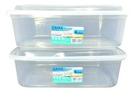 Kit 2 Potes De Geladeira E Microondas 4l Retangular C/ Tampa