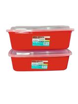 Kit 2 Potes De Geladeira E Microondas 4l Retangular C/ Tampa Kit 2 Potes De Geladeira E Microondas 4l Retangular C/ Tampa