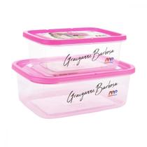 Kit 2 Potes de Plástico Marmitas Fitness Dieta Porta Condimentos Herméticos Vasilhas Microondas Freezer Food Container