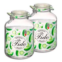 Kit 2 Potes de Vidro Hermético Original FIDO Terrina 5000 ml Ø 17,5 mm Multiuso
