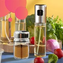 Kit 2 Potes de Vidro Para Temperos E 2 Pulverizadores Azeite 100ml