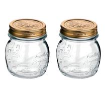 Kit 2 Potes de Vidro Quattro Stagioni 250 ml Para Conservas e Afins COM Tampa Original Kit 2 Potes de Vidro Quattro Stagioni 250 ml Para Conservas e Afins COM Tampa Original