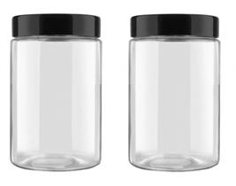 Kit 2 Potes de Vidro Redondo para Café Bolachas Grãos 1100ml Kit 2 Potes de Vidro Redondo para Café Bolachas Grãos 1100ml