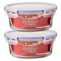 Kit 2 Potes De Vidro Redondo Tampa Hermética 580ML Alimentos Kit 2 Potes De Vidro Redondo Tampa Hermética 580ML Alimentos