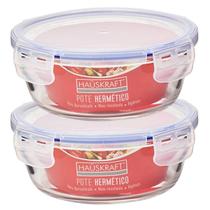Kit 2 Potes De Vidro Redondo Tampa Hermética 720ML Alimentos Kit 2 Potes De Vidro Redondo Tampa Hermética 720ML Alimentos