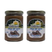 Kit 2 Potes Doce de Leite Cremoso com Chocolate 420g Fazenda Sonnenhof Pastoso de Minas Gerais Kit 2 Potes Doce de Leite Cremoso com Chocolate 420g Fazenda Sonnenhof Pastoso de Minas Gerais