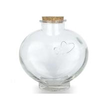 Kit 2 Potes Garrafa Frasco Coração De Vidro 700ml Com Rolha Lembrancinhas Aniversario Casamento