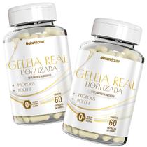 Kit 2 Potes Geleia Real Liofilizada Própolis Suplemento Alimentar 120 Capsulas Vitamina Natural Pura
