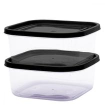 Kit 2 Potes Grandes de Plástico Organizadores Alimentos Porta Frios Marmita Vasilhas Food Container 1,75L Kit 2 Potes Grandes de Plástico Organizadores Alimentos Porta Frios Marmita Vasilhas Food Container 1,75L