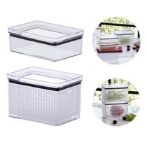 Kit 2 Potes Hermético Lumini Empilhável Multiuso Organizador Kit 2 Potes Hermético Lumini Empilhável Multiuso Organizador