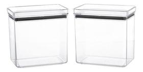 Kit 2 Potes Hermético P/ Grãos Cozinha Empilhável 1300 Ml Kit 2 Potes Hermético P/ Grãos Cozinha Empilhável 1300 Ml