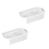 Kit 2 Potes Hermético Slim Multiuso 2.570 ML Branco Kit 2 Potes Hermético Slim Multiuso 2.570 ML Branco