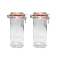 Kit 2 Potes Hermético Vidro Trava Metal 1500ml Class Home Kit 2 Potes Hermético Vidro Trava Metal 1500ml Class Home