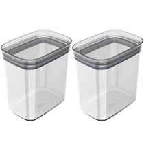 Kit 2 Potes Herméticos 1,5L Porta Mantimentos Plástico Ou Transparente
