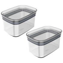 Kit 2 Potes Herméticos 650ml Porta Mantimentos Ou Block Natu