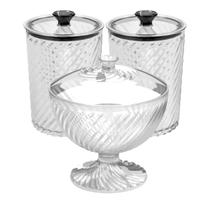 Kit 2 Potes Herméticos + Bomboniere Porta Biscoito Capsula De Café Doces Premium