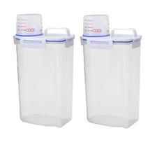 Kit 2 Potes Herméticos de 1,8L para Armazenar Alimentos Kit 2 Potes Herméticos de 1,8L para Armazenar Alimentos
