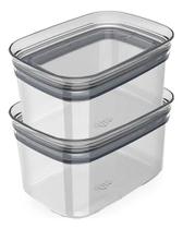 Kit 2 Potes Herméticos Empilhável Quadrado 650ml - Ou Kit 2 Potes Herméticos Empilhável Quadrado 650ml - Ou