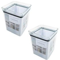 Kit 2 Potes Herméticos Lumini Quadrado 1,000 ML