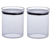 Kit 2 Potes Herméticos Lumini Redondo Com Tampa 1,000 ML