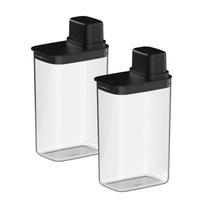 Kit 2 Potes Herméticos Organizadores com Medidor 2,3 Litros Porta Mantimentos Drop