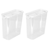 Kit 2 Potes Herméticos Slim 3.390 ML Multiuso 23x10Cm Kit 2 Potes Herméticos Slim 3.390 ML Multiuso 23x10Cm
