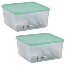 Kit 2 Potes Herméticos Tupperware Basic Line Transparente 2,5L