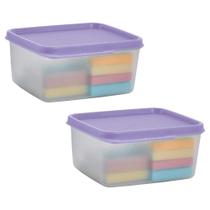 Kit 2 Potes Herméticos Tupperware Basic Line Transparente 500ml