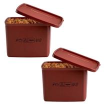 Kit 2 Potes Herméticos Tupperware Jeitoso Mix Feijão Marrom 800ml