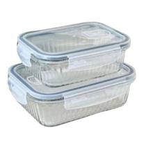 Kit 2 Potes Herméticos Vidro Wolff Lines 370ml e 640ml