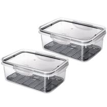 Kit 2 Potes Herméticos Ware 2,6L + Escorredor Super Vedação