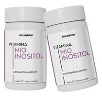 Kit 2 Potes Inositol Vitaminas Suplemento Alimentar 100% Puro Natural 120 Cápsulas Natunéctar Original