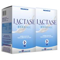 Kit 2 Potes Lactase Intolerância Lactose 10.000fcc Enzima Suplemento Alimentar Natural Original 100% Puro 120 Cápsulas